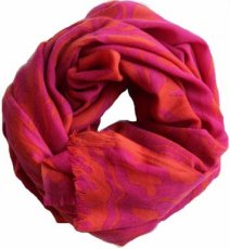 A01 LBV07wollen sjaal Versailles Orange Rose LBV07 Echarpe XL Versailles – Rose Orange