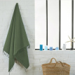 A01 Fouta Eponge Unie Olive - FEP18