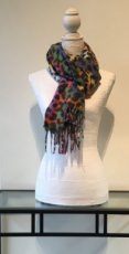 A02 wollen sjaal met luipaardmotief  multikleuren